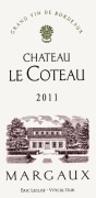 Chateau Le Coteau Margaux 2011 Front Label