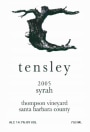 Tensley Thompson Vineyard Syrah 2005 Front Label