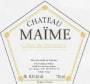 Chateau Maime Cotes de Provence Blanc 2014 Front Label