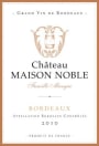Chateau Maison Noble Saint Martin Bordeaux 2010 Front Label