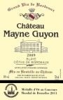 Chateau Mayne-Guyon Cotes de Bordeaux Blaye 2009 Front Label