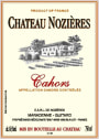 Chateau Nozieres Cahors 2013 Front Label
