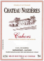 Chateau Nozieres Cahors 2009 Front Label