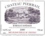 Chateau Pierrail Bordeaux Superieur 2009 Front Label