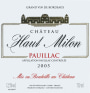 Cheval Quancard Chateau Haut Milon 2005 Front Label