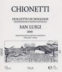 Chionetti Dolcetto di Dogliani San Luigi 2008 Front Label