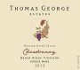 Thomas George  Baker Ridge Vineyard Chardonnay 2012 Front Label