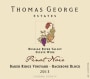 Thomas George  Baker Ridge Vineyard Backbone Block Pinot Noir 2013 Front Label