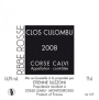 Clos Culombu Corse Calvi Ribbe Rosse Blanc 2008 Front Label
