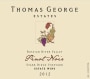 Thomas George  Starr Ridge Vineyard Pinot Noir 2012 Front Label