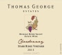 Thomas George  Starr Ridge Vineyard Chardonnay 2013 Front Label