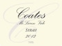 Coates Wines Organically Grown Syrah 2012 Front Label