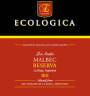 Cooperativa La Riojana Ecologica Los Andes Reserva Malbec 2011 Front Label