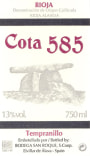 Cota 585 Tempranillo 2009 Front Label