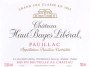Chateau Haut-Bages Liberal 1996 Front Label