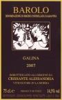 Crissante Alessandria Barolo Galina 2007 Front Label