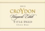 Croydon Vineyards Estate Title Deed Chenin Blanc 2015 Front Label