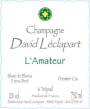 David Leclapart L'Amateur Premier Cru Blanc de Blancs Extra Brut 2009 Front Label