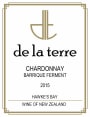 De La Terre Winery Barrique Ferment Chardonnay 2015 Front Label