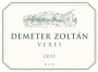 Demeter Zoltan Pinceszet Veres 2011 Front Label