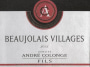 Domaine Andre Colonge et Fils Beaujolais Villages 2015 Front Label