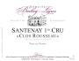 Domaine Bachey-Legros Santenay Clos Rousseau Vieilles Vignes Premier Cru 2009 Front Label