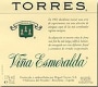 Torres Vina Esmeralda Blanco 1998 Front Label