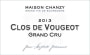 Maison Chanzy Clos de Vougeot Grand Cru 2013 Front Label