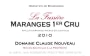 Domaine Claude Nouveau Maranges La Fussiere Premier CRU 2010 Front Label