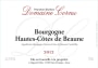 Domaine Cornu-Camus Bourgogne Hautes-Cotes de Beaune 2012 Front Label
