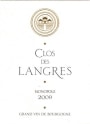 Domaine d'Ardhuy Clos des Langres Monopole 2009 Front Label