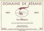 Domaine de Berane Cotes du Ventoux Les Blaques 2003 Front Label