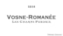 Domaine de Chassorney Vosne-Romanee Les Champs Perdrix 2010 Front Label