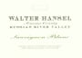 Walter Hansel Sauvignon Blanc 2013 Front Label