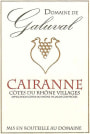 Domaine Galuval Cairann Cotes du Rhone Villages 2014 Front Label