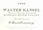 Walter Hansel Estate Chardonnay 2009 Front Label
