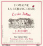 Domaine de La Berangeraie Cuvee Juline Cahors 2015 Front Label