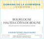 Domaine de la Confrerie Bourgogne Hautes Cotes de Beaune Meursault Rouge 2013 Front Label