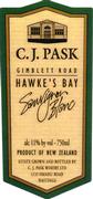 C.J. Pask Winery Gimblett Road Sauvignon Blanc 1999 Front Label
