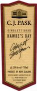 C.J. Pask Winery Gimblett Road Cabernet Sauvignon 1998 Front Label