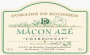 Domaine de Rochebin Macon Aze Chardonnay 2013 Front Label