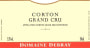 Domaine Debray Corton Grand Cru 2012 Front Label