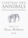 Domaine des Annibals Coteaux Varois Cuvee Fesse-Mathieux Rouge 2010 Front Label