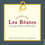 Domaine des Beates Coteaux d'Aix en Provence Rouge 2013 Front Label