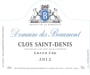 Domaine des Beaumont Clos Saint-Denis Grand Cru 2012 Front Label