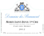 Domaine des Beaumont Morey-Saint-Denis Clos des Ormes Premier Cru 2012 Front Label