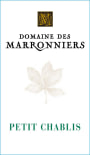 Domaine des Marronniers Petit Chablis 2014 Front Label