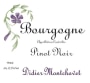 Domaine Didier Montchovet Bourgogne Pinot Noir 2013 Front Label