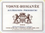 Domaine du Comte Liger-Belair Vosne-Romanee Aux Reignots Premier Cru 2006 Front Label