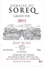 Domaine du Soreq Dry Red 2011 Front Label